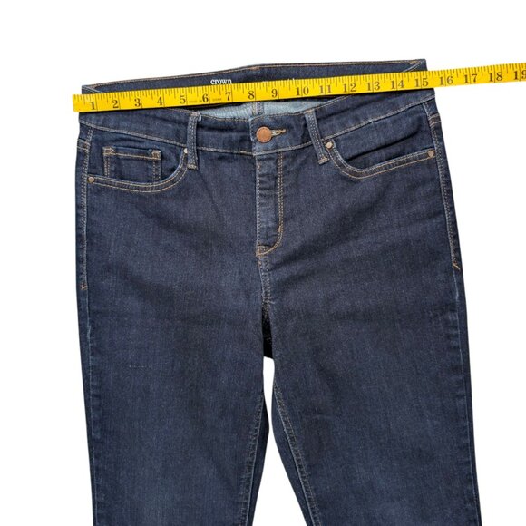 Crown Ivy Straight Leg Jeans Womens Blue Dark Wash Stretch Denim Size 8 - Picture 6 of 9